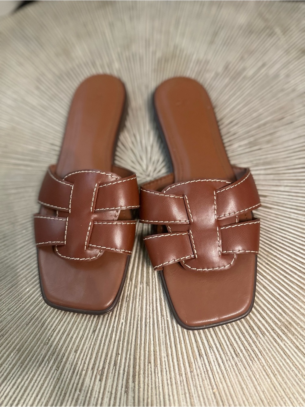 H&M Brown Slide Sandals